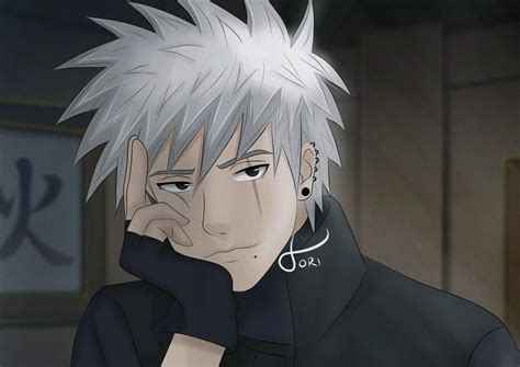 This is <strong>Kakashi</strong> Hatake, one of my favourite characters of Naruto. . Kakashi without the mask